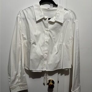 White Button-Up Long Sleeve Shirt